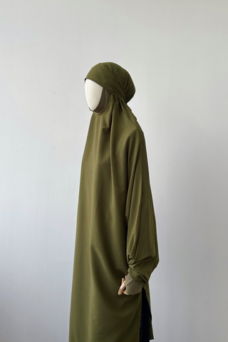 French Khimar- OLIVE GREEN