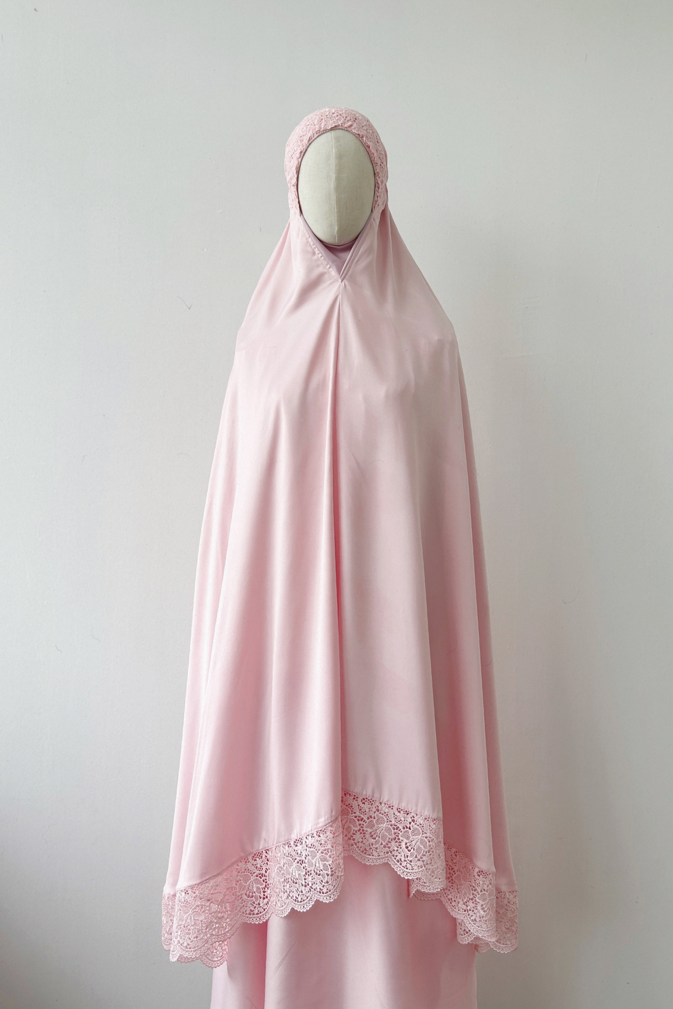 Telekung Satin Single Laced- PINK *NEW*