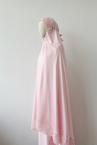 Telekung Satin Single Laced- PINK *NEW*