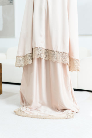 Telekung Satin Double Laced- BEIGE