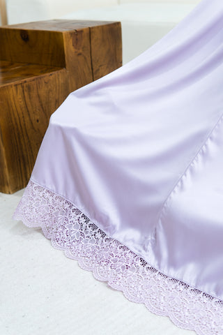 Telekung Satin Double Laced- LILAC