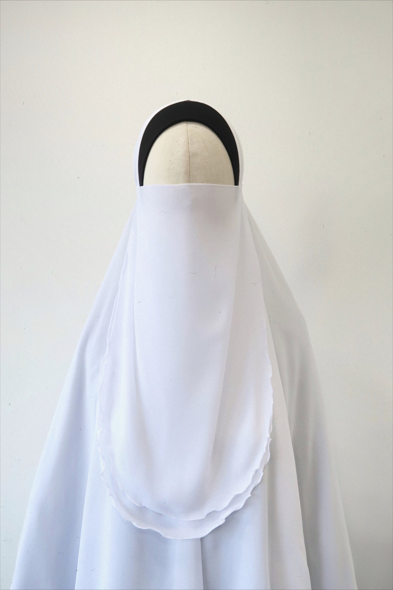 Half Niqab (Tie-Back)- WHITE