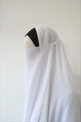 Half Niqab (Tie-Back)- WHITE