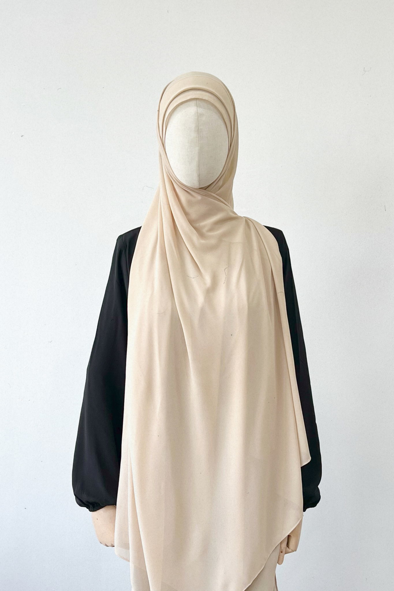 Maxi Chiffon Shawl- 4 LIGHT BEIGE