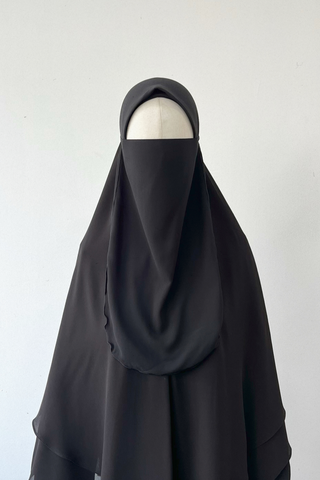 Half Niqab (Tie-Back)- BLACK