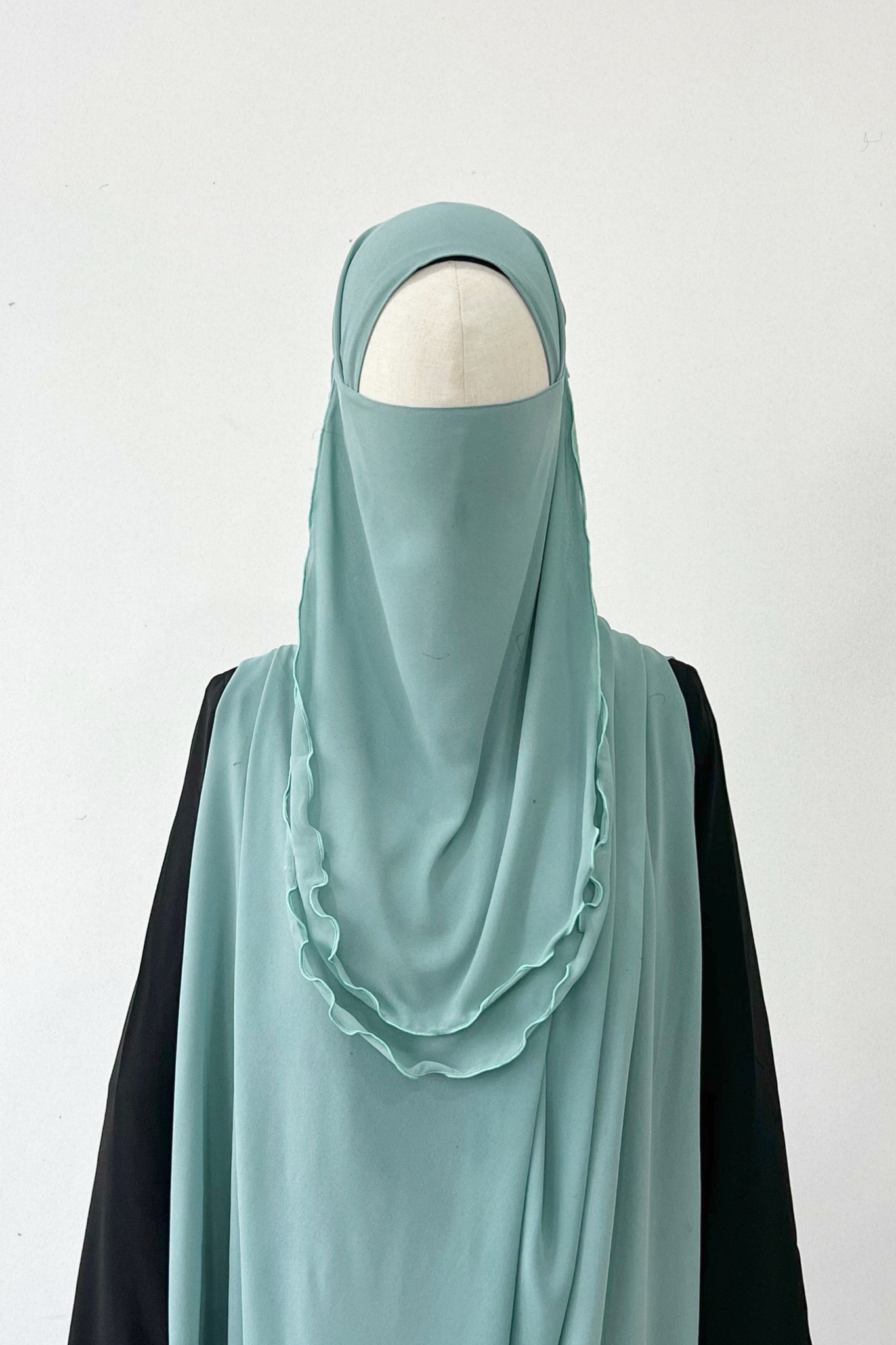 Half Niqab (Tie-Back)- 41 LIGHT TURQUOISE