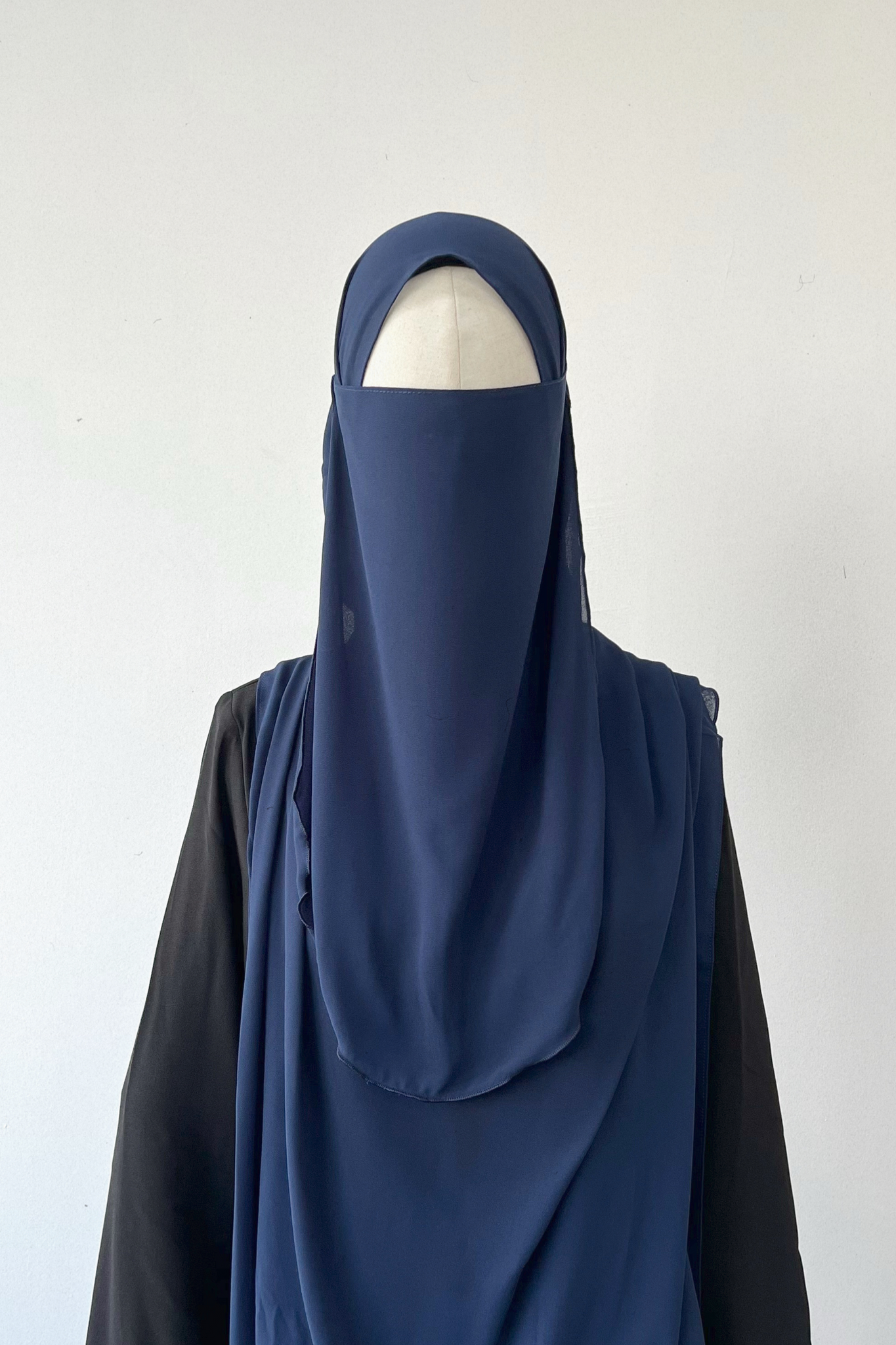 Half Niqab (Tie-Back)- 16 NAVY BLUE