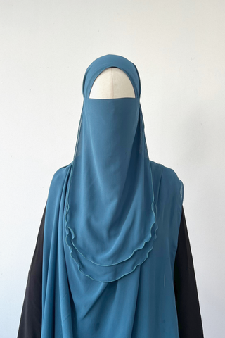 Half Niqab (Tie-Back)- 82 DARK TURQUOISE